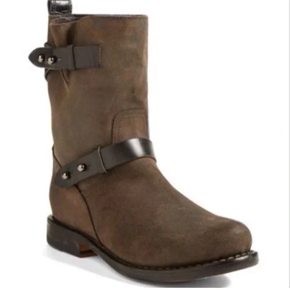 rag & bone waxed calfskin moto boots size 9 39 - Picture 3 of 11